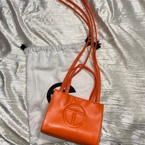 Authentic Small Orange Telfar shopping bag